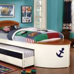 Voyager Captain Twin Bed White And Oak Finish CM7768